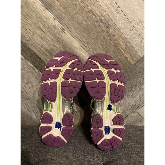 Asics Gel Nimbus 15 Women’s Size 8 Running Shoes Purple Lime Yellow T3B5N - Picture 7 of 8